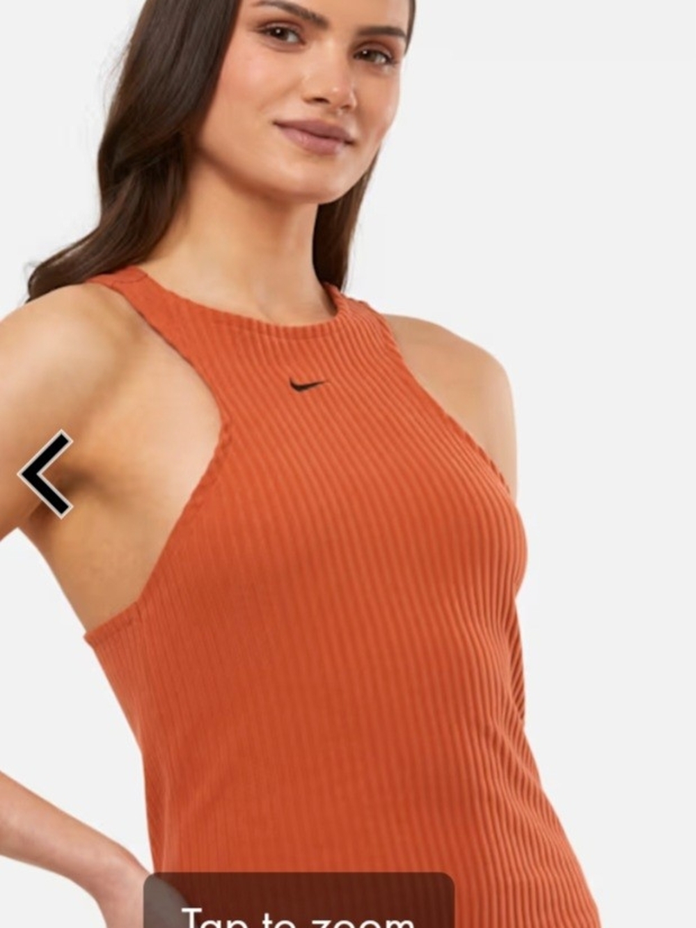 Nike Ribbed Tank Midi Dress - Rust Orange - Picture 2 of 5